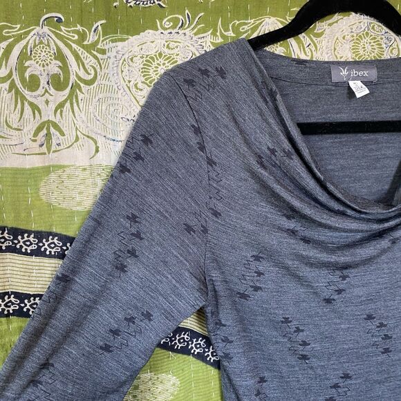 Ibex Women’s Gray Merino Wool Diana Cowl Neck Sweater Size Small - Picture 3 of 15